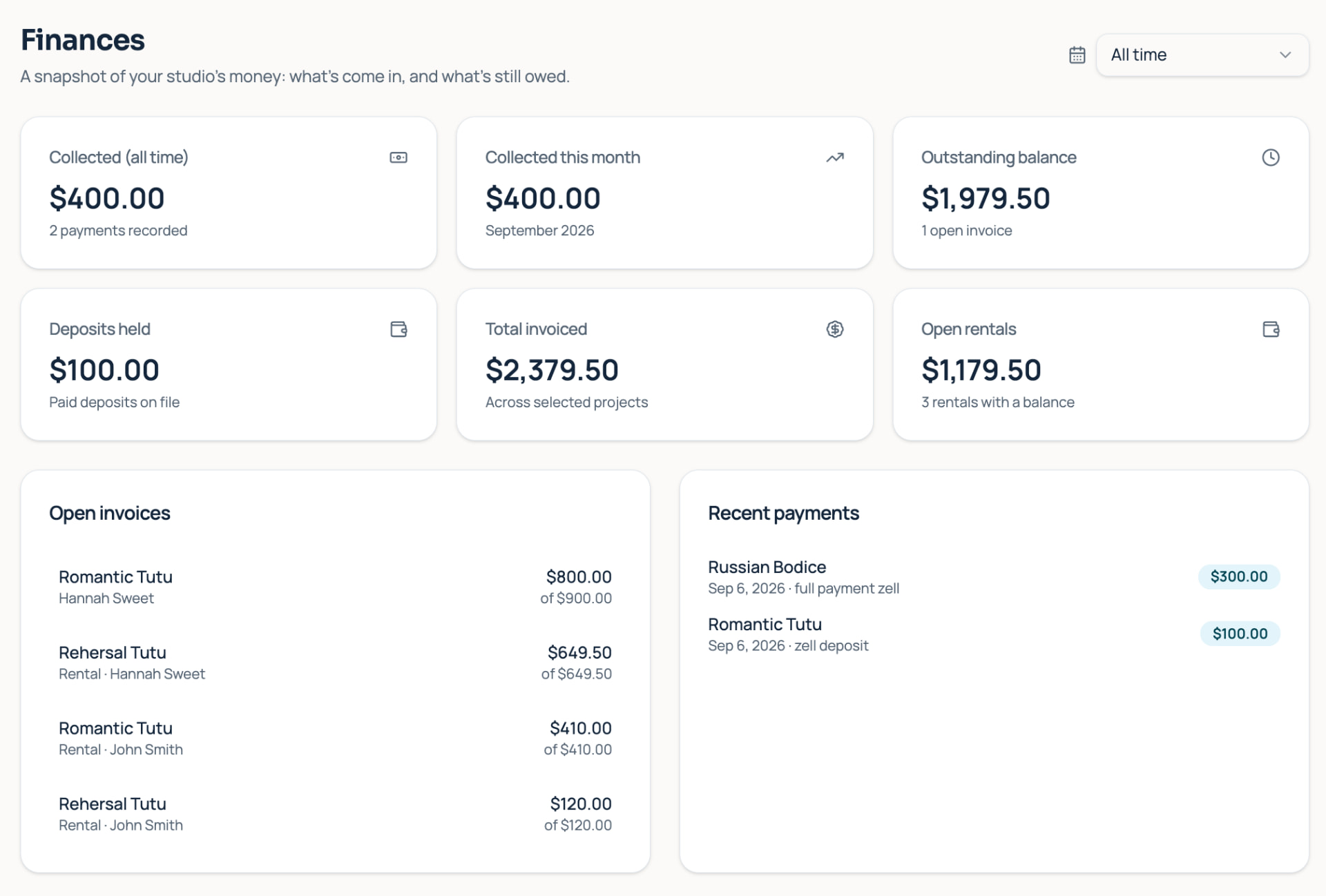 Finances & reporting preview